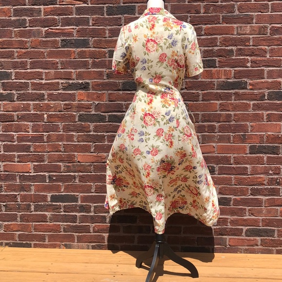 Jennifer James Vintage Midi / Maxi Cottagecore Boho Feminine Floral Dress - Picture 5 of 8